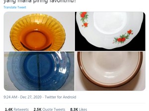Disebut Motif Piring Orang Miskin, Netizen Pamer Piring di Twitter