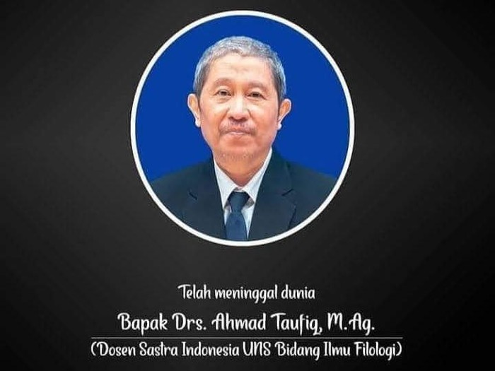 Dosen Universitas Sebelas Maret (UNS) Solo, Ahmad Taufiq, meninggal usai terpapar virus Corona atau COVID-19, MInggu (27/12/2020).
