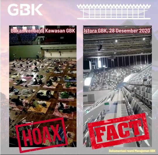 Hoax Istora GBK jadi tempat penampungan pasien Covid-19