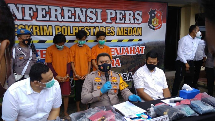 Konferensi pers di Polrestabes Medan (Datuk Haris-detikcom)
