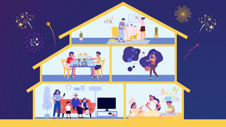 Malam tahun baru di rumah Malam tahun baru di rumah
