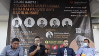 Dialog tersebut membahas pencegahan gerakan radikalisme mengatasnamakan agama untuk politik penggalangan dengan membangun nilai-nilai kemanusian pancasila untuk NKRI.