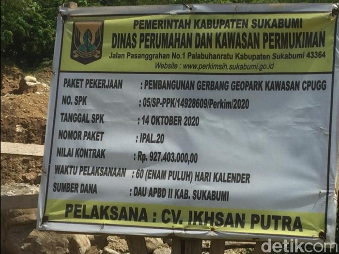Pembangunan gerbang geopark ciletuh Sukabumi dilanjut tahun depan