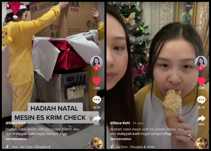 Sultan! Netizen Ini Dapat Hadiah Natal Mesin Es Krim
