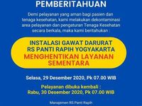 Igd Rs Panti Rapih Yogya Ditutup Sehari Ini