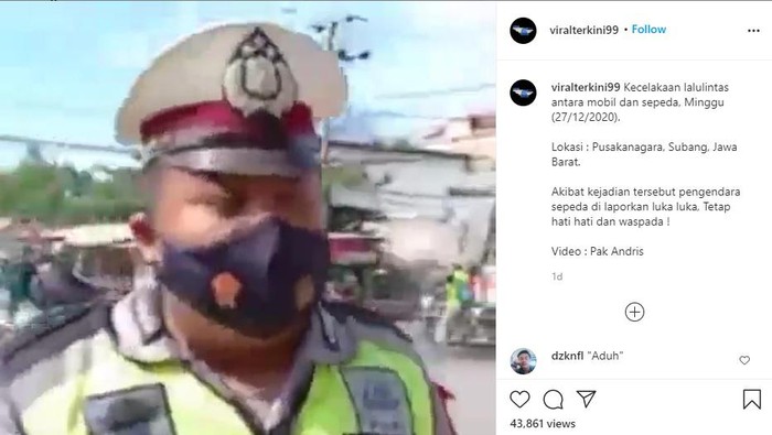 Pesepeda ditabrak minibus saat polisi memberikan imbauan