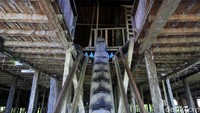Rumah betang ini biasanya dibangun di atas tiang setinggi 5 hingga 8 meter, untuk masuk ke dalam rumah menggunakan tangka (tangga). Tangganya biasa hanya berbentuk satu gelondongan kayu besar. 