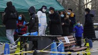 Penambahan kali ini menjadikan total infeksi corona di Beijing sejauh ini mencapai 13 kasus sejak penularan lokal pertama kali dilaporkan dalam 152 hari terakhir. AP Photo/Ng Han Guan  