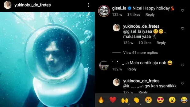 Komentar Gisel di Instagram Nobu