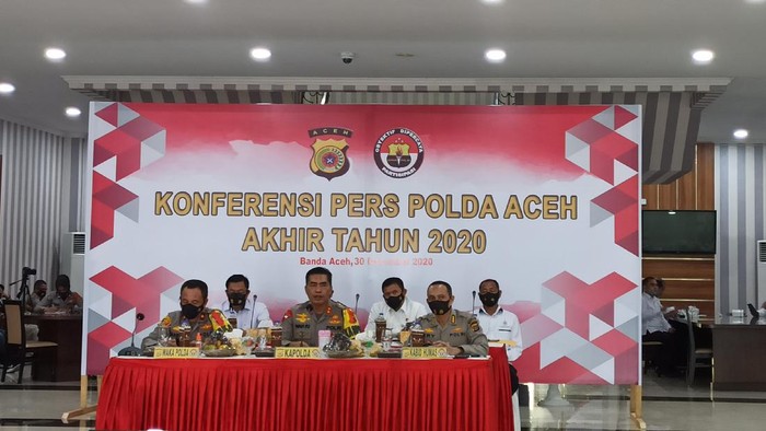 Konferensi pers di Polda Aceh (Agus Setyadi-detikcom)