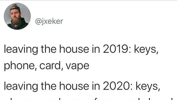 Setiap keluar rumah di tahun 2020 persiapannya jadi makin panjang. Foto: Twitter