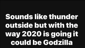 Tidak hanya pandemi, tahun 2020 juga diwarnai fenomena aneh seperti tawon pembunuh dan monolit yang dikira ulah alien. Kalau sampai ada Godzilla yang tiba-tiba bangkit, sepertinya tidak mengejutkan. Foto: Twitter