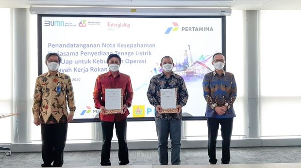 PLN-Pertamina Hulu Rokan tandatangani MoU untuk pasok listrik di Blok Rokan. (Dok: PLN)