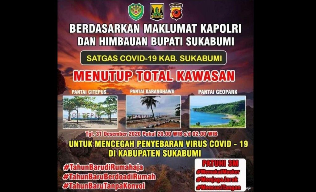 Sukabumi tutup tempat wisata di malam tahun baru