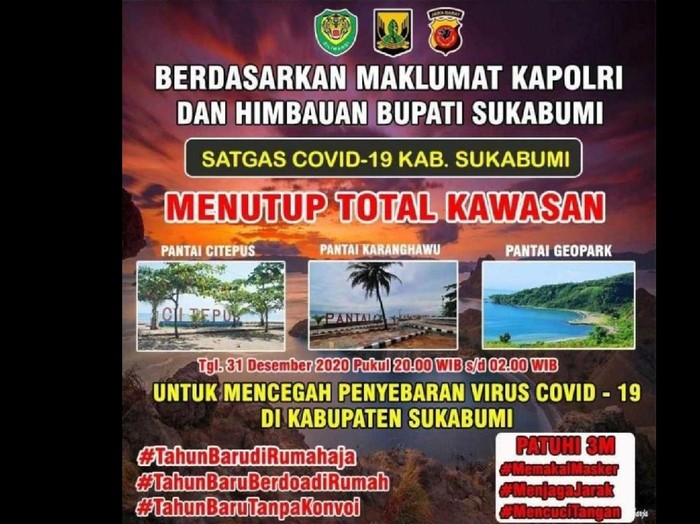 Tempat wisata di sukabumi ditutup saat tahun baru