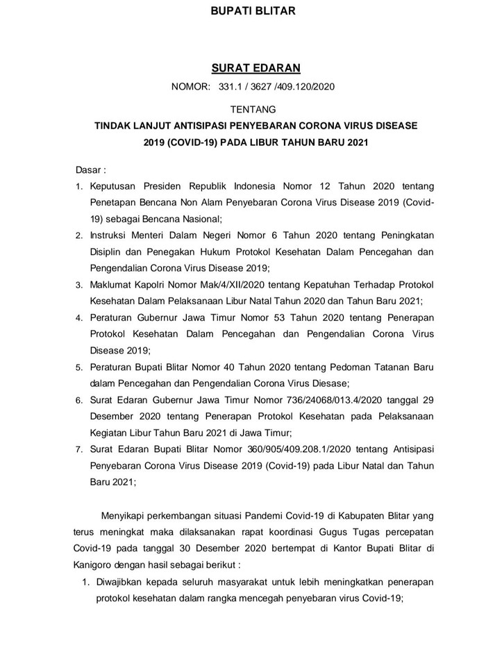 wisata di blitar ditutup