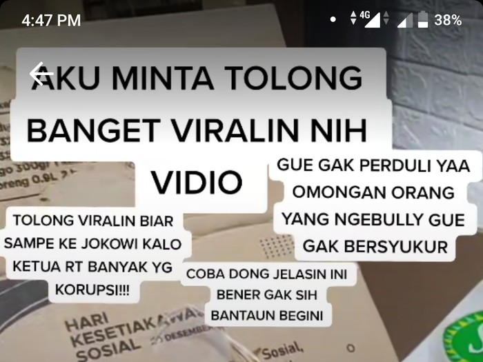 Isi Paket Sembako Tak Sesuai Catatan, Wanita Ini Berharap Videonya Viral