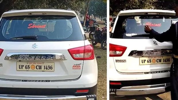 Pengemudi mobil didenda gara-gara pasang stiker nama keluarga