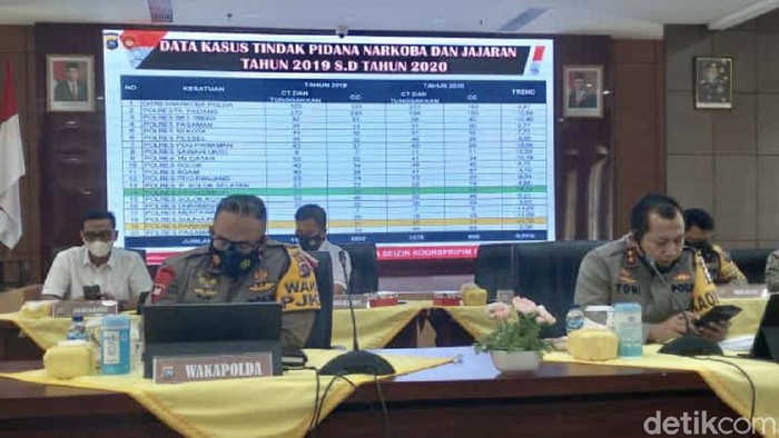 Polda Sumbar memaparkan laporan akhir tahun (Jeka Kampai/detikcom)