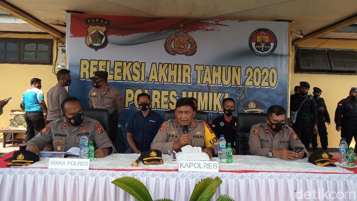 Polres Mimika mengungkap penembakan oleh KKB pada 2020 mengalami peningkatan karena sejumlah KKB bergabung dan melakukan teror bersama (Saiman/detikcom)