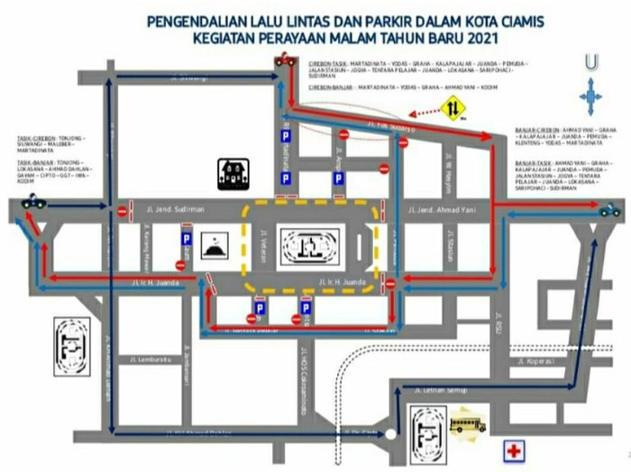 Rencana rekayasa lalin di Ciamis saat tahun baru.
