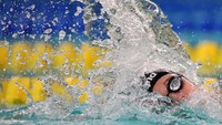 Marjolein Delno dari Belanda saat berkompetisi renang gaya bebas 200m putri di Rotterdam, Belanda. Dean Mouhtaropoulos/Getty Images  