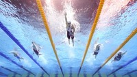 Katie Ledecky dari Amerika Serikat berkompetisi pada cabang olahraga renang 400m Gaya Bebas Putri di Gwangju, Korea Selatan. Maddie Meyer/Getty Images  