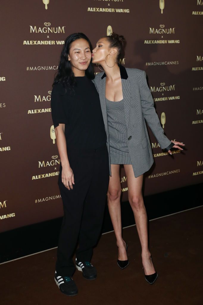 CANNES, FRANCE - MAY 10:  Alexander Wang and Bella Hadid attend the Magnum VIP Party during the 71st annual Cannes Film Festival at Magnum Beach on May 10, 2018 in Cannes, France.  (Photo by John Phillips/Getty Images)
