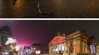 Dua gambar yang menunjukkan pusat bersejarah yang kosong di Brussel pada Kamis (31/12/2020), dan di lokasi yang sama namun penuh dengan orang-orang yang bersuka ria merayakan Tahun Baru pada Minggu (1/1/2017). AP Photo/Francisco Seco and Geert Vanden Wijngaert  