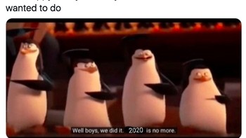 Teman, kita berhasil. Tahun 2020 sudah tidak ada lagi. Foto: Twitter