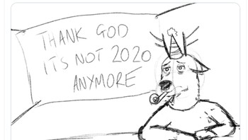 Thank God tidak ada lagi tahun 2020. Foto: Twitter