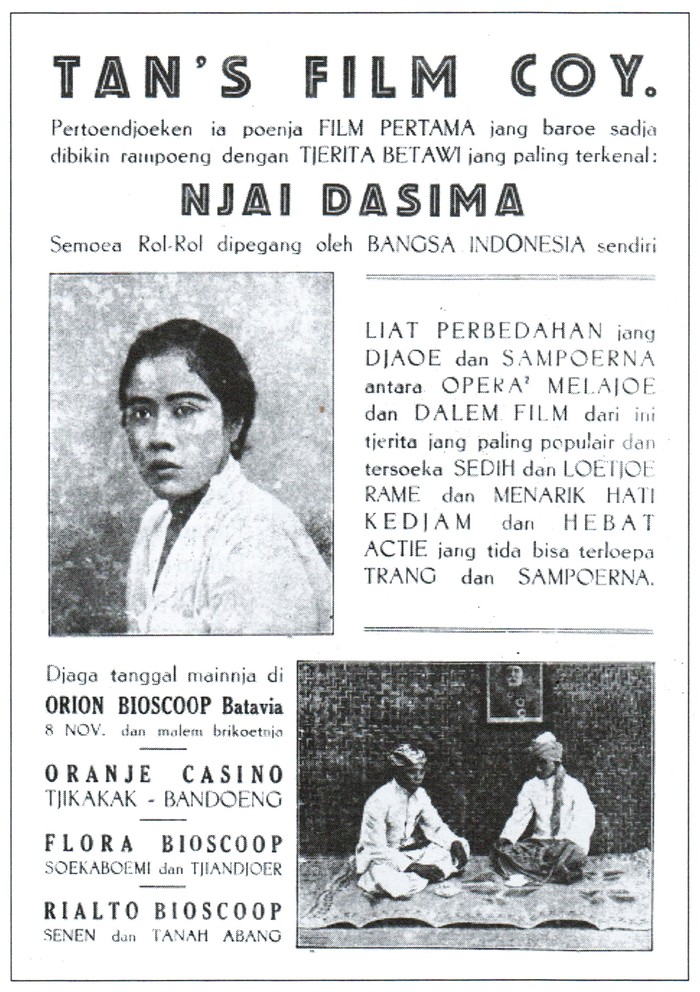 Poster Film Njai Dasima rilisan tahun 1929. (Public Domain/Biran, Misbach Yusa dalam Sejarah Film 1900-1950/Wikimedia Commons)