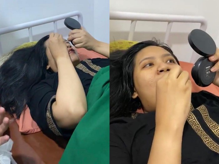 Ibu hamil Momen melahirkan ibu yang memakai makeup