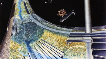 Beberapa wahana antariksa sedang dalam proses membangun cincin pinggiran Torus. Foto: NASA Ames Research Center