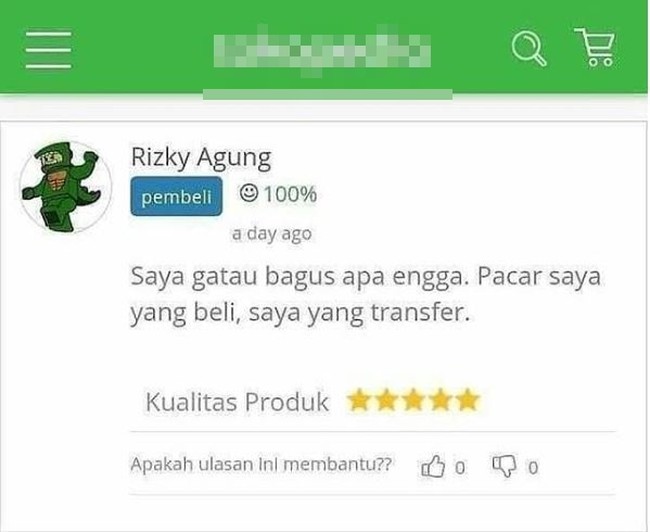 Lah dia malah jadi curhat karena udah bayarin pacarnya belanja. Kalau ini kayaknya sih banyak yang senasib ya.. Foto: Twitter.com/@txtdariolshop