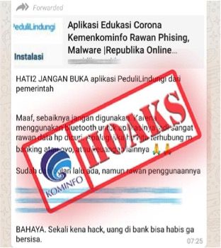 Hoax aplikasi PeduliLindungi