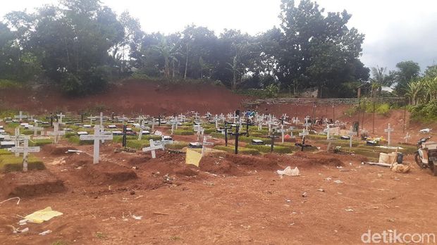 Kondisi TPU Pondok Ranggon pada 3 Januari 2021 (Afzal/detikcom)
