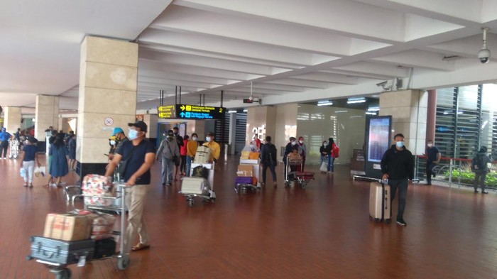 Suasana Bandara Soekarno-Hatta Minggu (3/1/2021) pukul 10.09 WIB. (Foto: Adhyasta Dirgantara/detikcom)