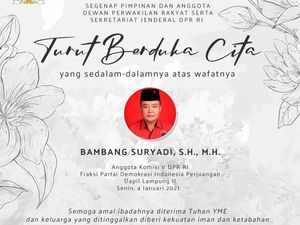 Anggota DPR Fraksi PDIP Bambang Suryadi Meninggal Karena COVID-19