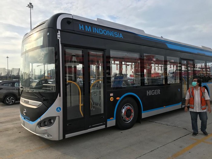 Bus listrik Higer yang diuji coba Transjakarta