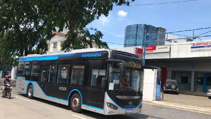 Bus listrik Higer yang diuji coba Transjakarta