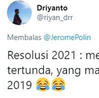 Resolusi yang lama aja belom terwujud, jadi nggak perlu repot-repot bikin yang baru deh.. Foto: Twitter/@riyan_drr
