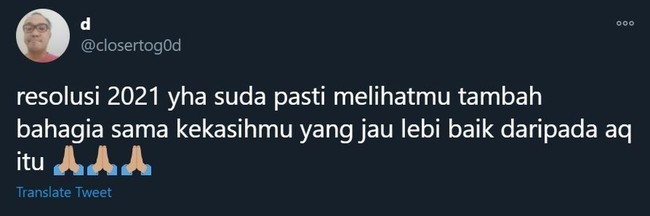 Gimana nggak ngenes kan kalau baca yang kayak gini. Yaudah, semoga 2021 bisa segera dapat pengganti yang lebih baik ya mas.. Foto: Twitter/@closertog0d