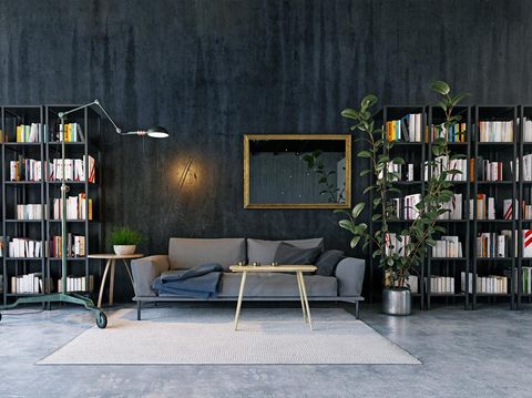 kesalahan desain interior modern living room. Scandinavian interior design. 3d rendering concept