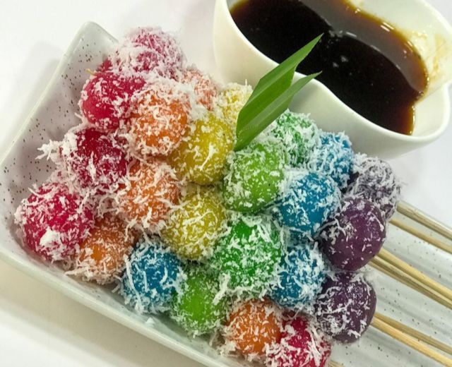 Sate Cenil Warna-warni Saus Gula Merah