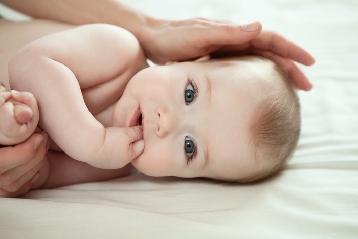 bayi 3 bulan close-up portrait of baby boy and his mother