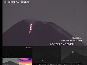Sejak Semalam Gunung Merapi Keluarkan 6 Kali Guguran Lava Pijar