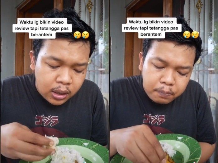 Kocak! 5 Orang Ini Tetap Santai Makan di Tengah Keributan dan Baku Hantam