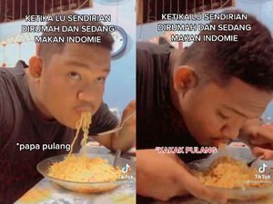 Ngakak! Ini Beda Makan Mie Instan Sendirian dan Saat Orang Rumah Datang