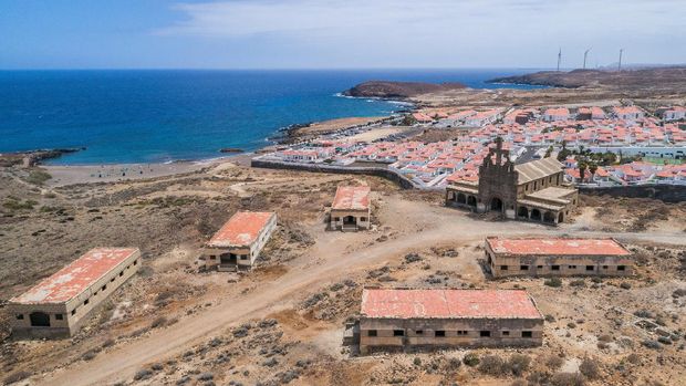 Sanatorio de Abona Abades Tenerife Aerial Drone View Canary Islands Canaries Spain